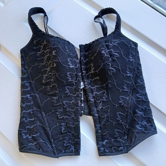 VTG Y2K Wet Seal Black Corset Juniors L missing lace front adjustable straps - Picture 1 of 16